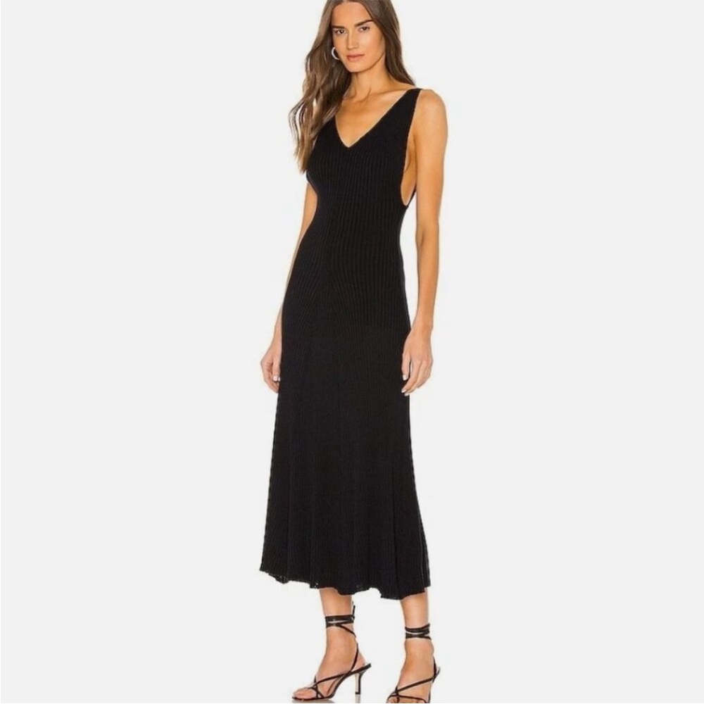 FREE PEOPLE Sweet As Honey Slip Dress  ribbed knit maxi long bohemian vacation